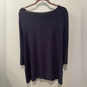 Chicos Travelers Womens Navy Tunic Sz 16/18 Office Career Closet Staple